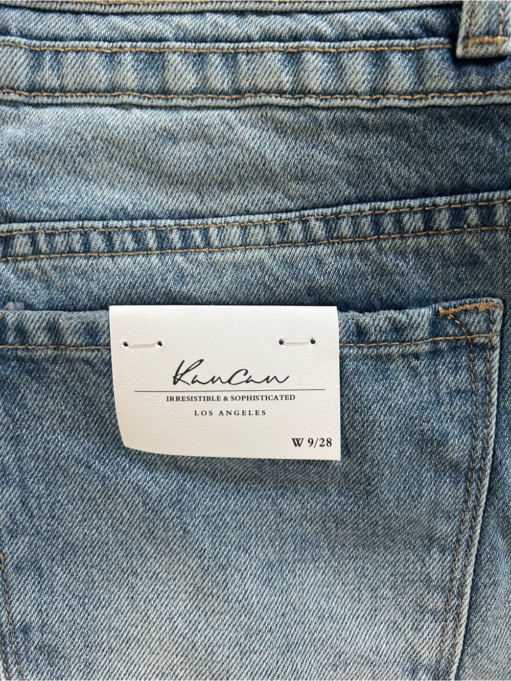 KanCan Light Wash Triple-Button High-Rise Denim Shorts - Picture 4 of 5